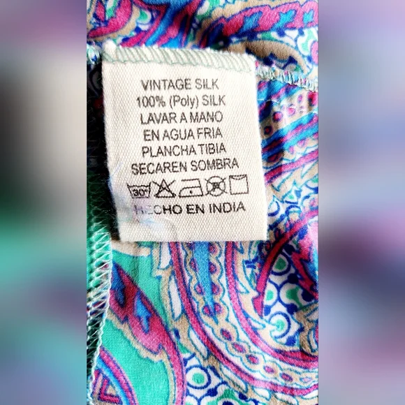 Kasturi Women's Boho Silk Smocked Colorful Paisley Print Maxi Dress Sm/Med NWT - Picture 6 of 7